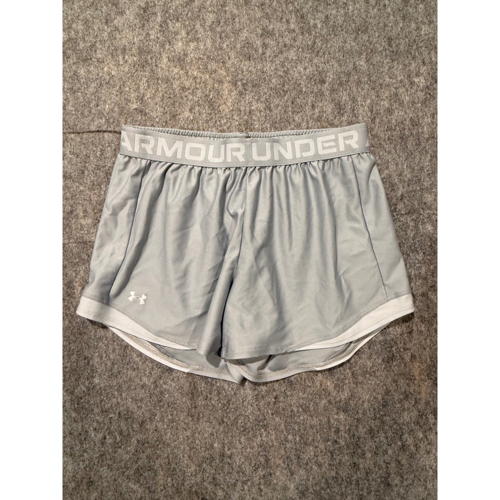Under Armour Light Gray Athletic Shorts with Branded Waistband